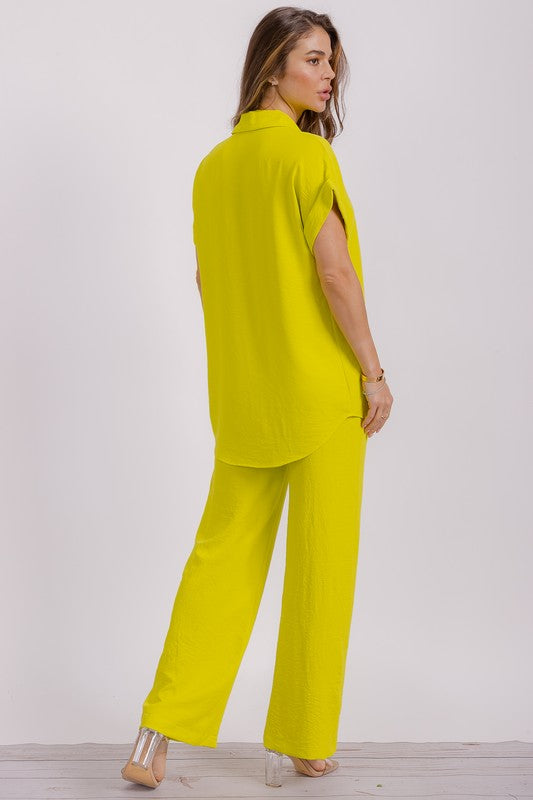 HH776X-S1 PLUS SIZE Two Pieces Shirt and Pants Set