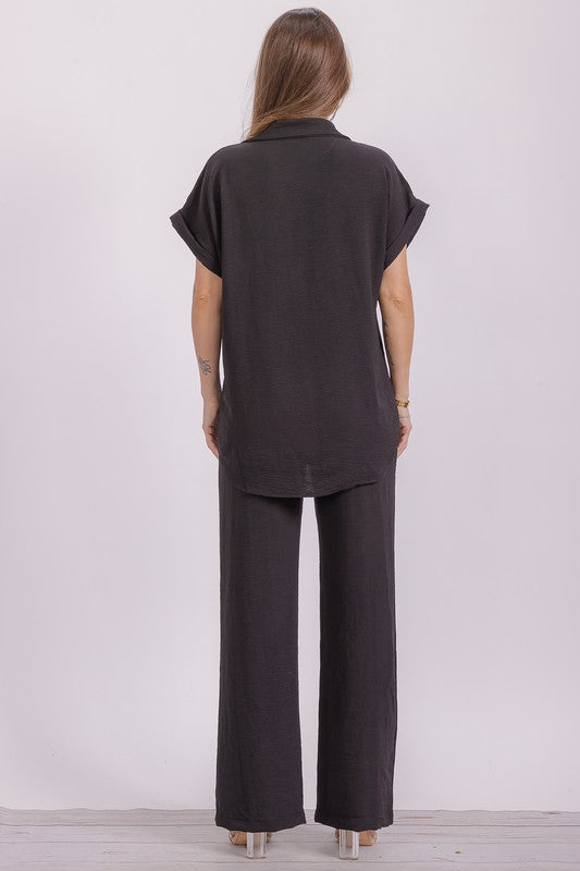 HH776X-S1 PLUS SIZE Two Pieces Shirt and Pants Set