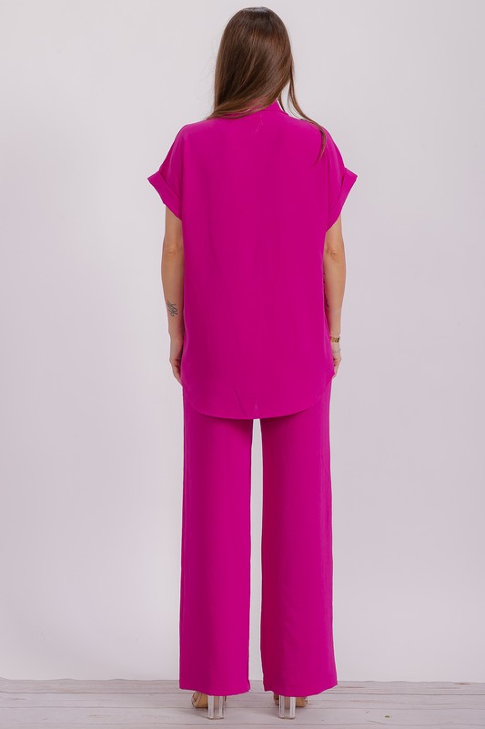HH776X-S1 PLUS SIZE Two Pieces Shirt and Pants Set