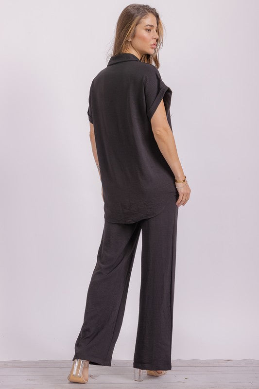 HH776X-S1 PLUS SIZE Two Pieces Shirt and Pants Set