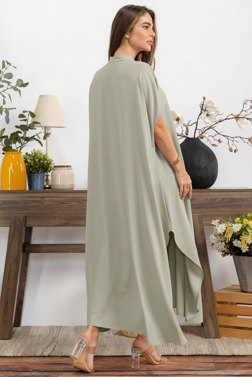 HH763R-S - OVERSIZED BUTTON DOWN DRESS