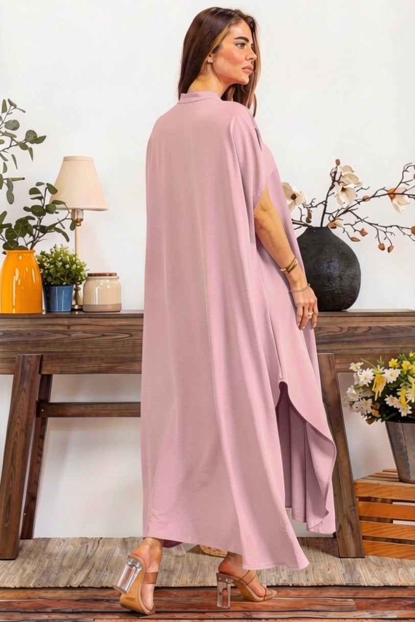HH763R-S - OVERSIZED BUTTON DOWN DRESS