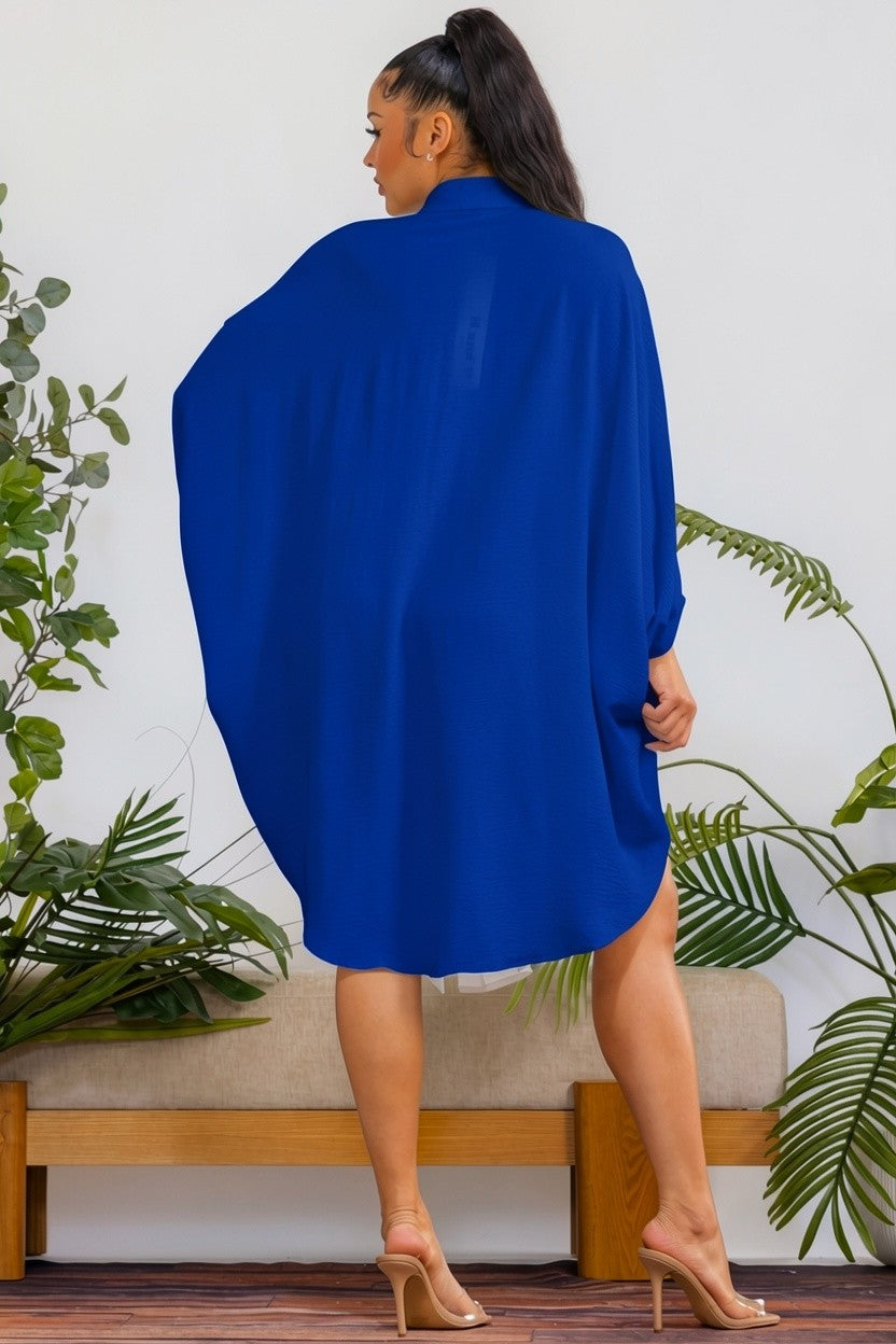 RHD127-X - Plus Size Oversized Hilow Dress