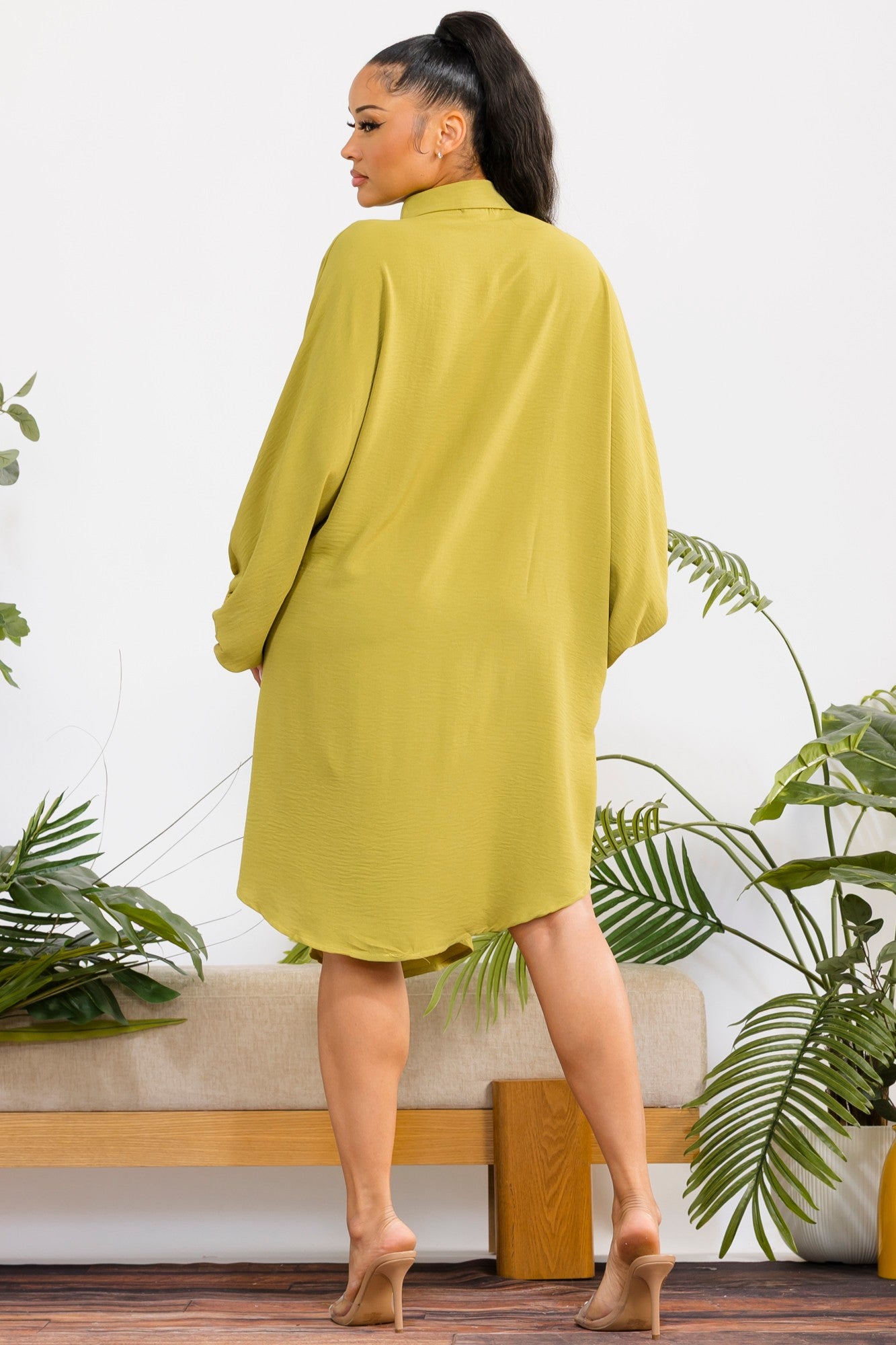 RHD127-X - Plus Size Oversized Hilow Dress