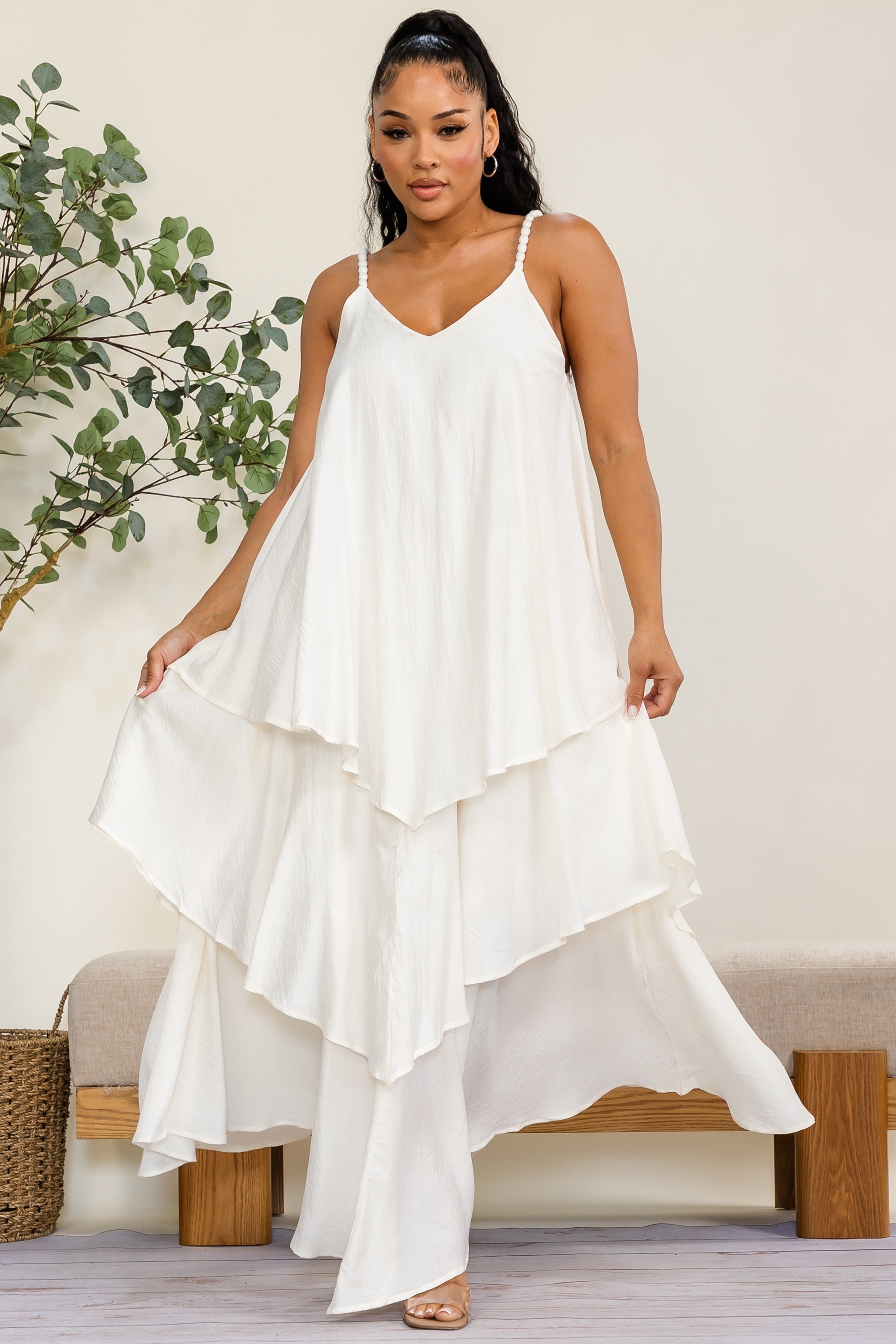 YD227R-S - Tiered Maxi Dress