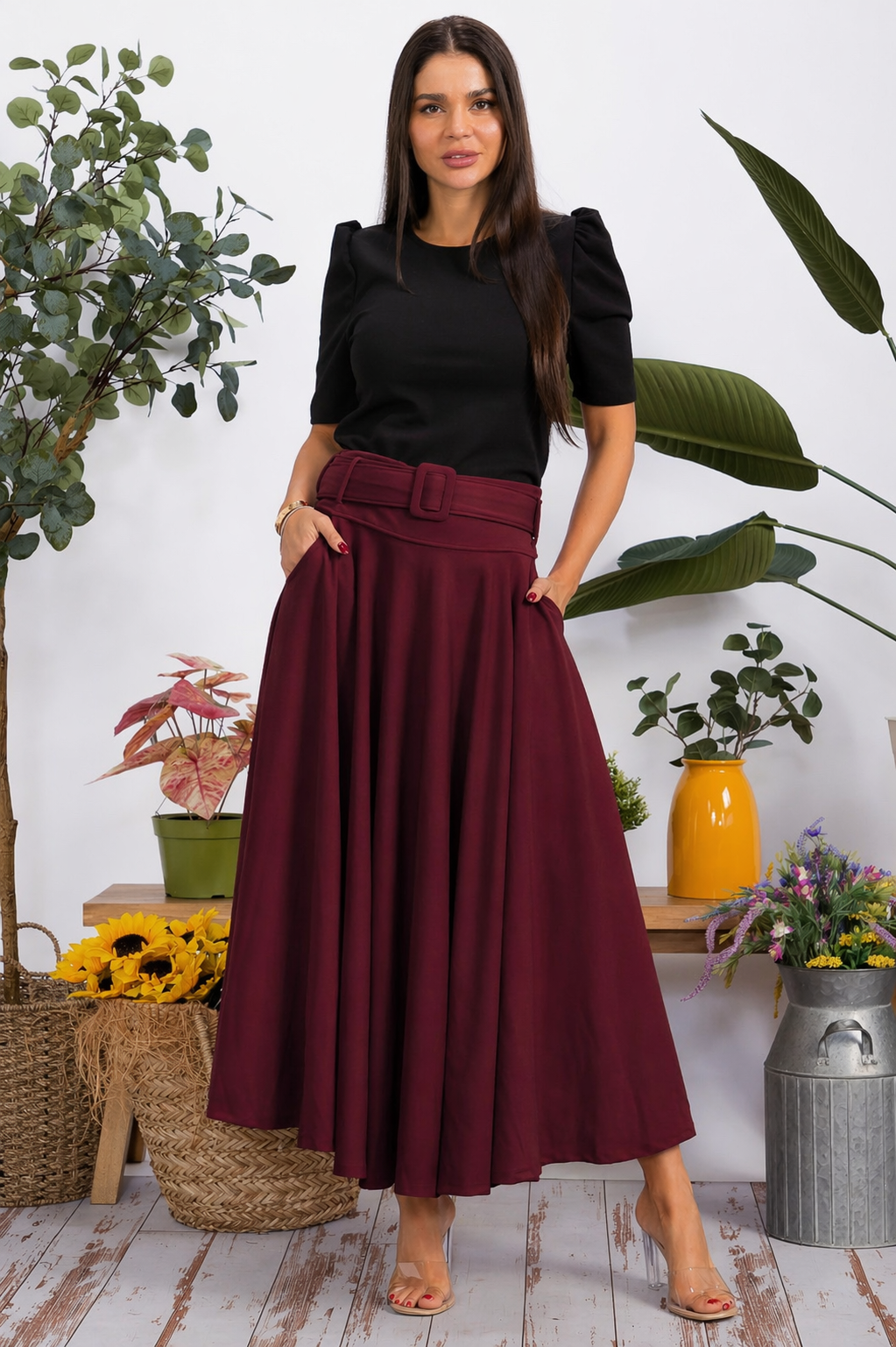 S25670 - Luxe Flow Midi Skirt