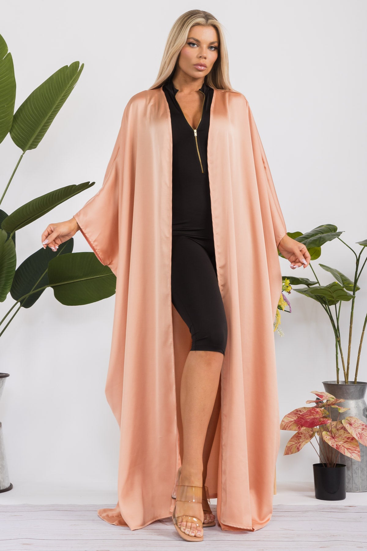 HH707D-R-S OPEN FRONT DUSTER ROBE
