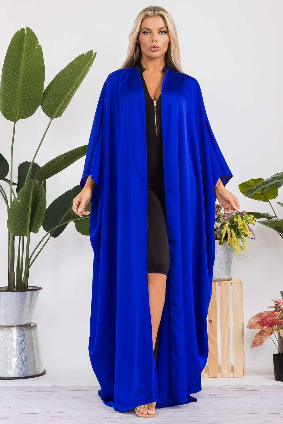 HH707D-R-S OPEN FRONT DUSTER ROBE