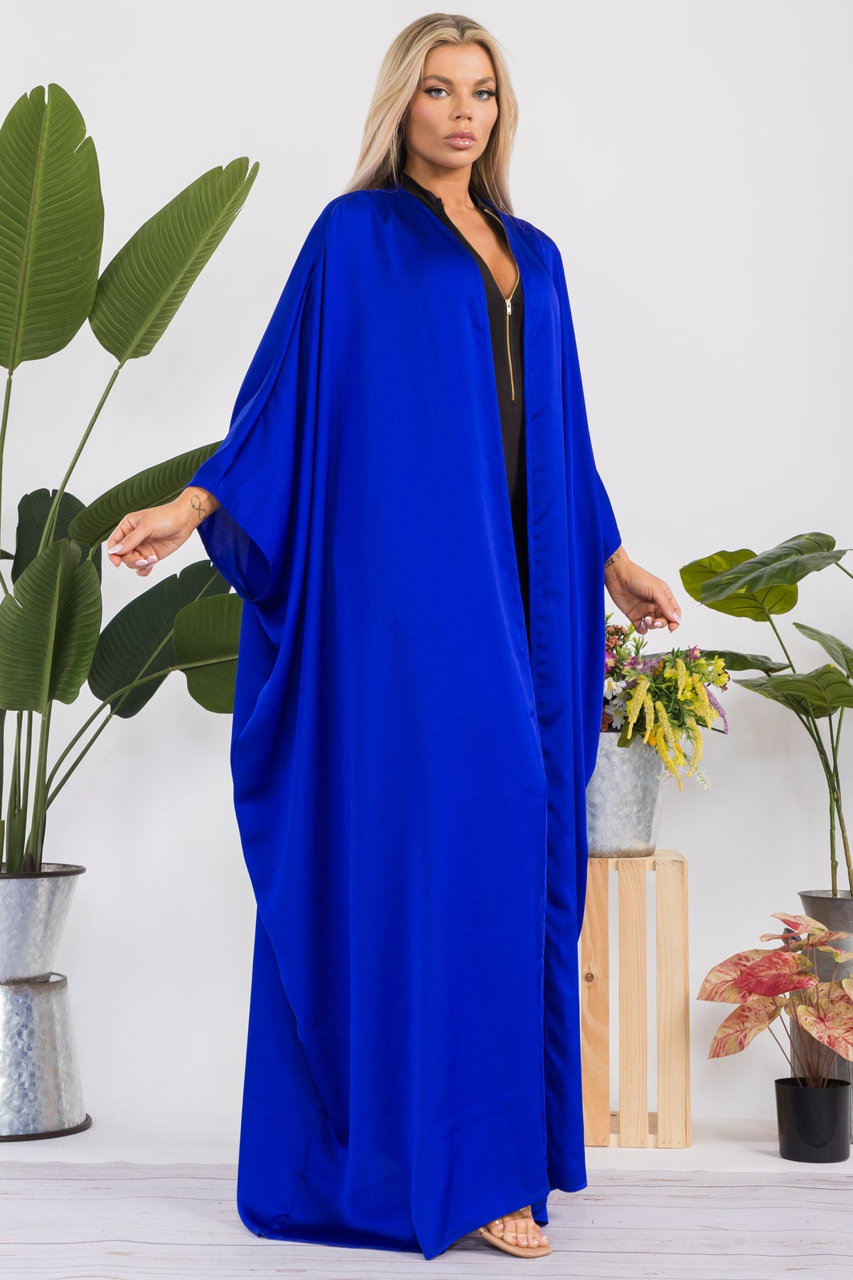 HH707D-R-S OPEN FRONT DUSTER ROBE