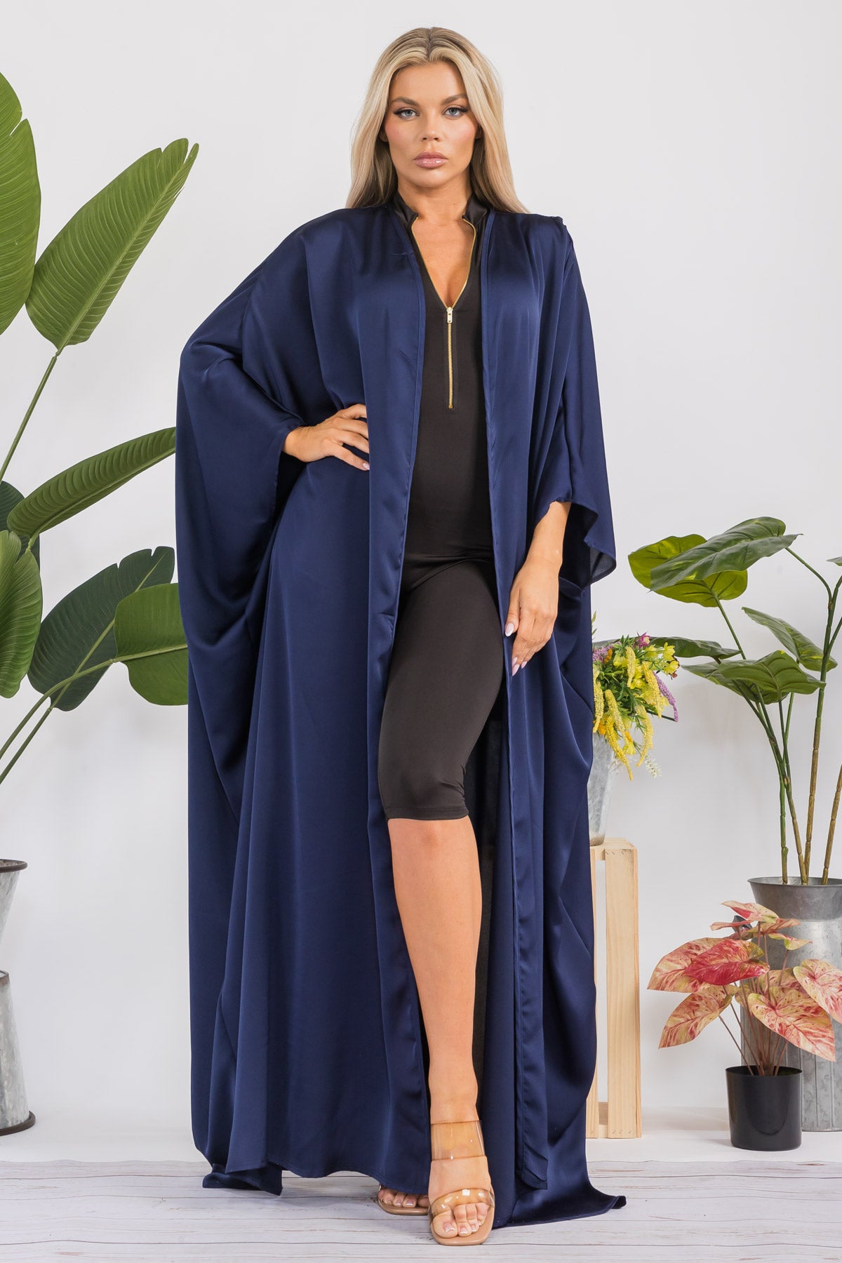 HH707D-R-S OPEN FRONT DUSTER ROBE