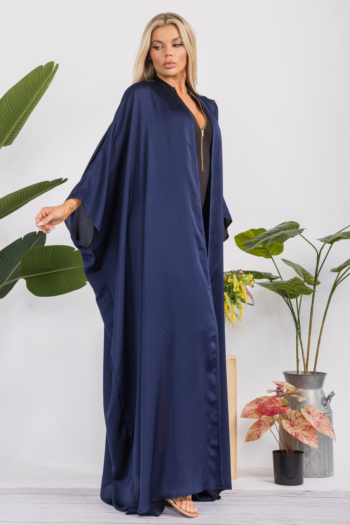 HH707D-R-S OPEN FRONT DUSTER ROBE