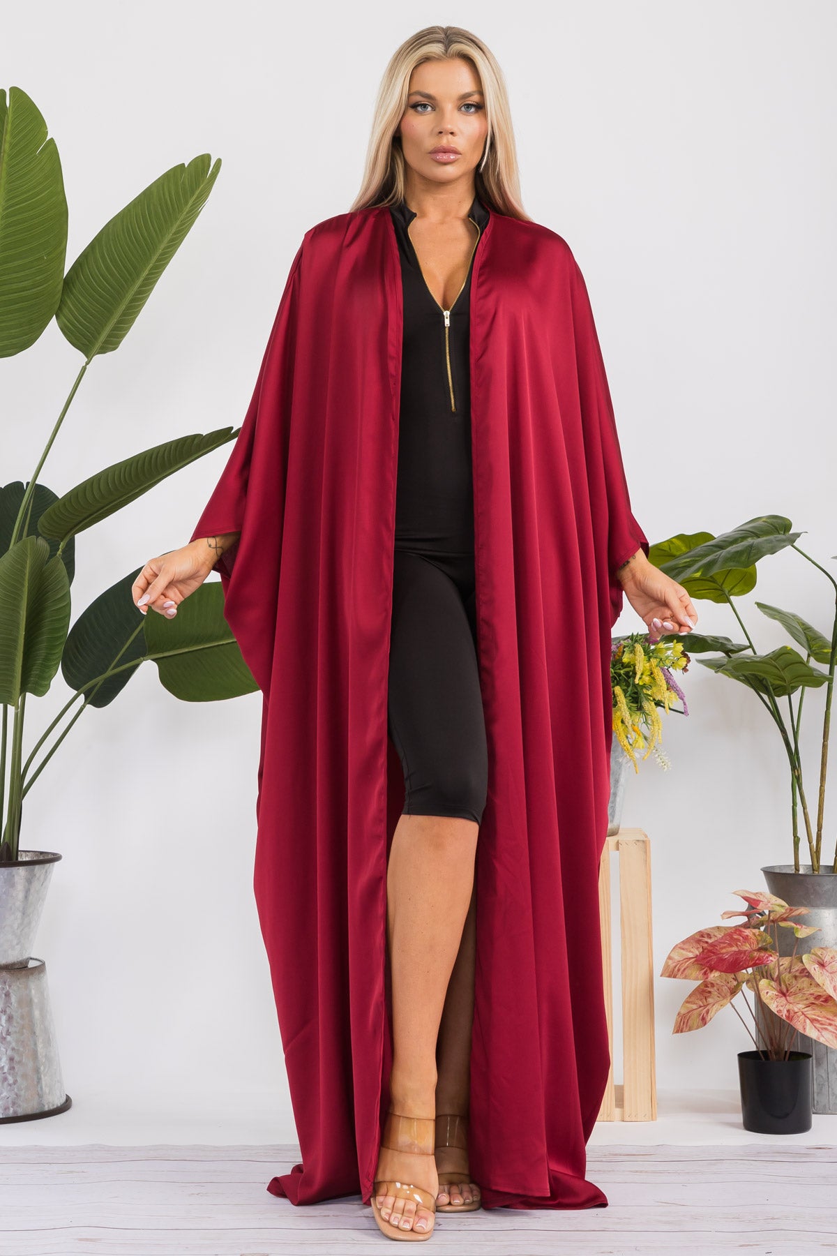HH707D-R-S OPEN FRONT DUSTER ROBE