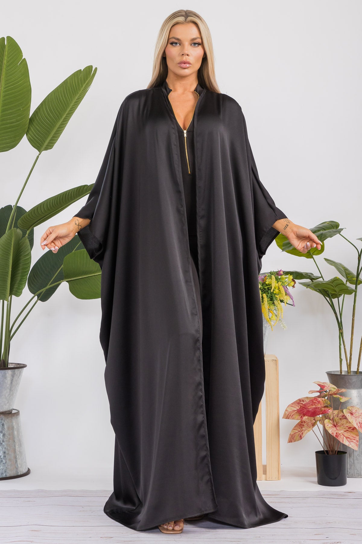 HH707D-R-S OPEN FRONT DUSTER ROBE