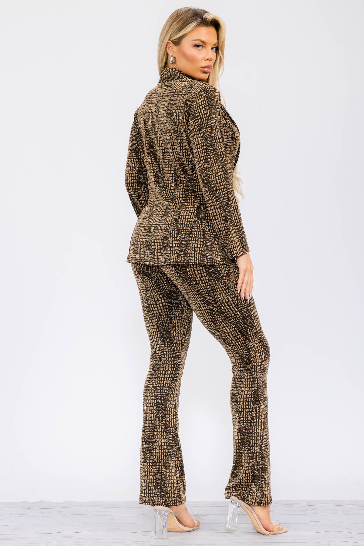 HH741X-SNAKE - 2PC SNAKE PANT AND BLAZER SET