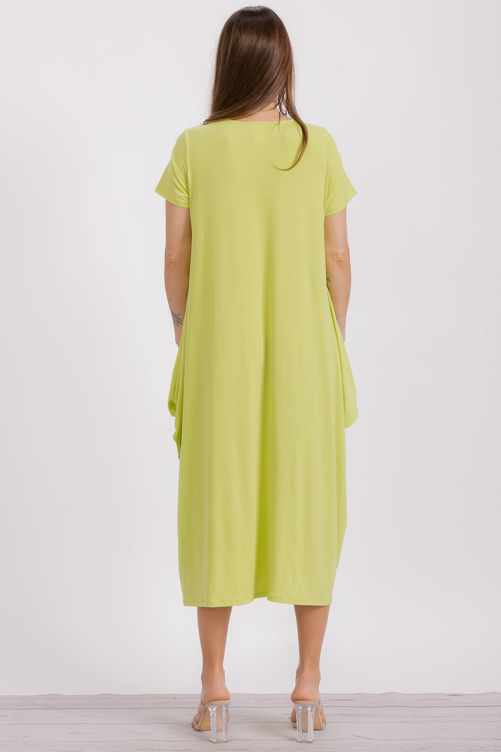 SAN151BX-S Plus Harem Midi Dress/Short Sleeve