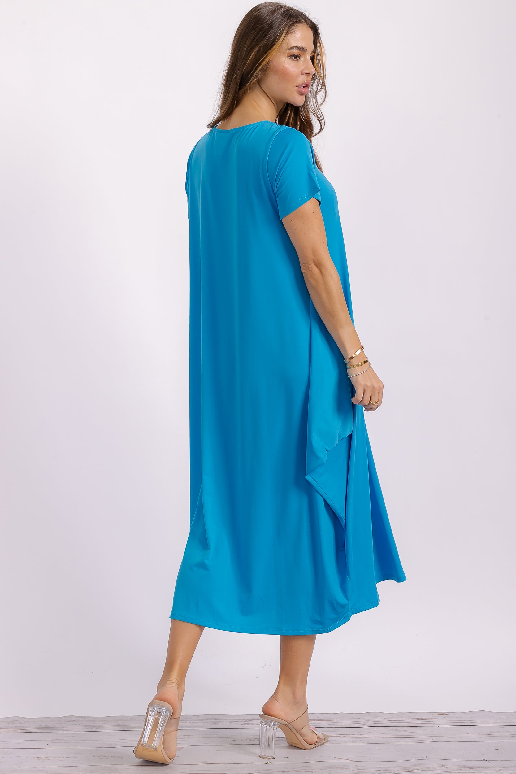 SAN151BX-S Plus Harem Midi Dress/Short Sleeve