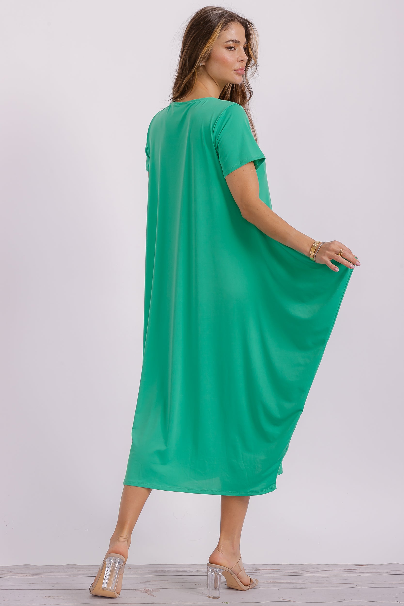 SAN151BX-S Plus Harem Midi Dress/Short Sleeve