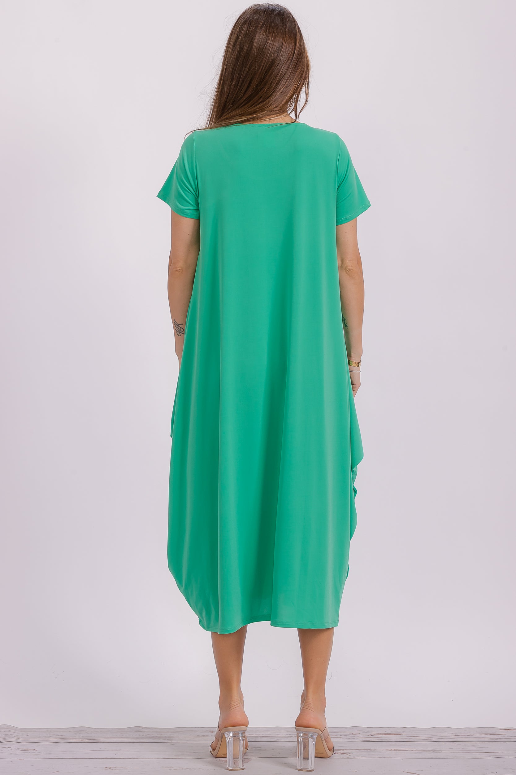 SAN151BX-S Plus Harem Midi Dress/Short Sleeve
