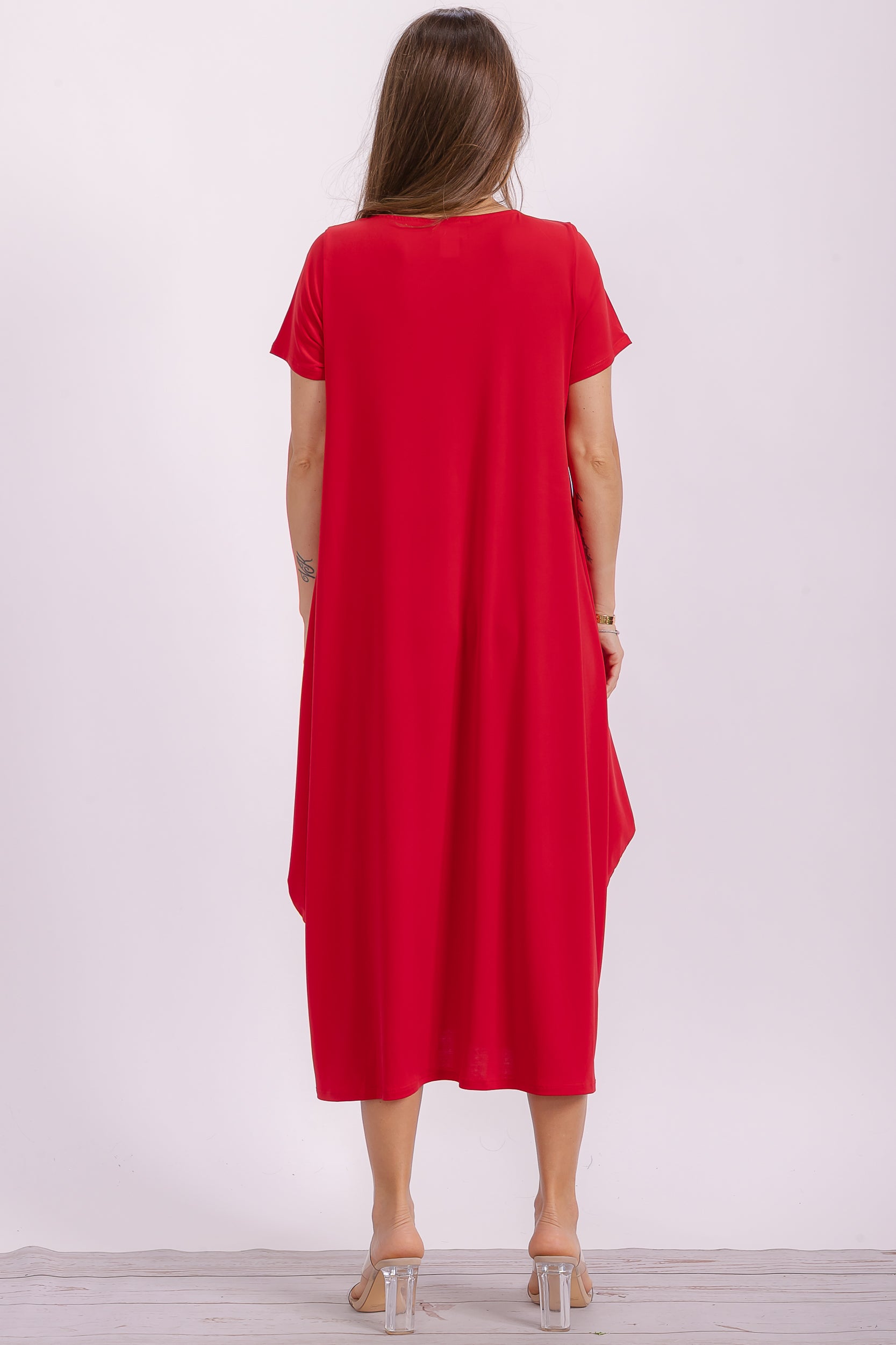 SAN151BX-S Plus Harem Midi Dress/Short Sleeve