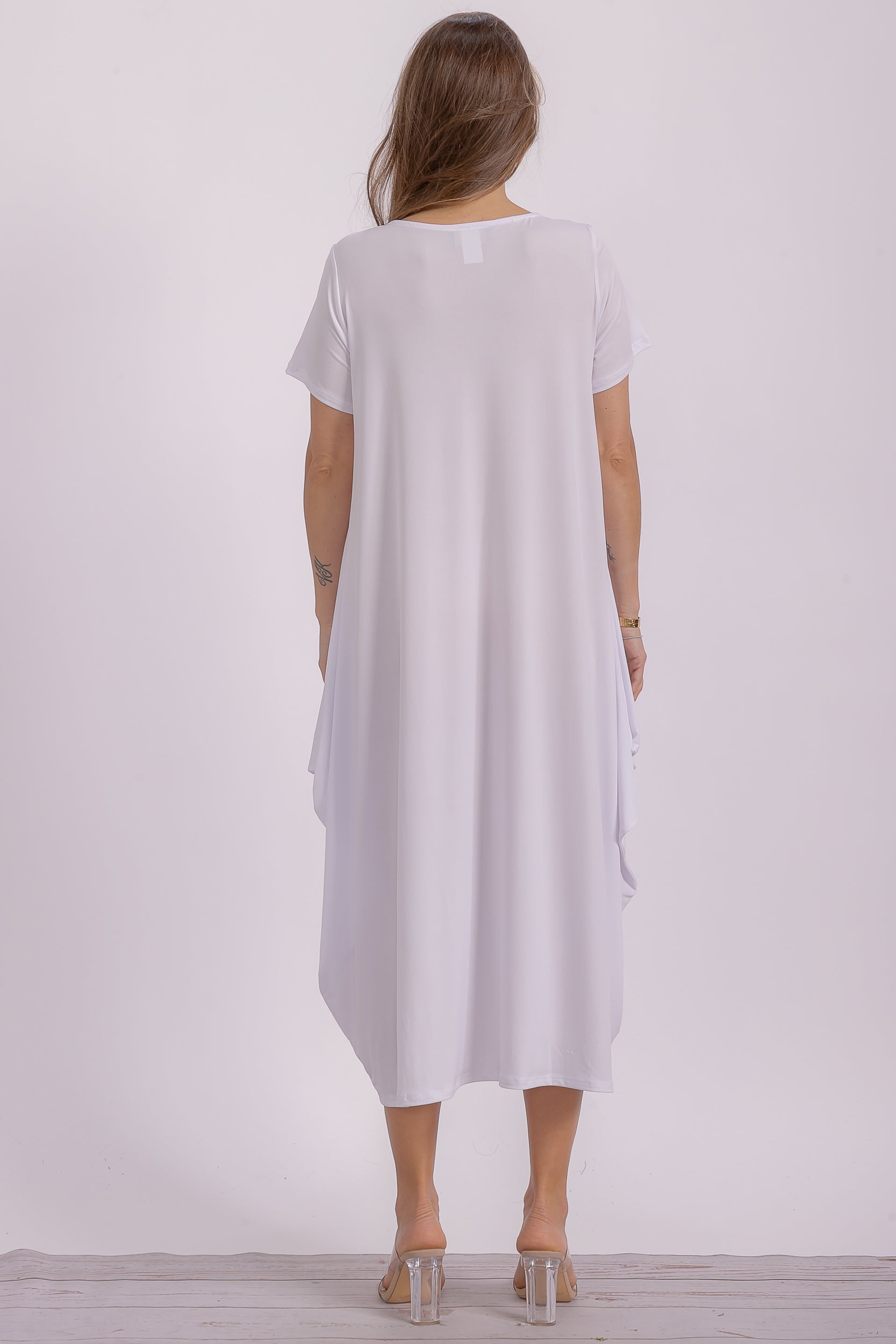 SAN151BX-S Plus Harem Midi Dress/Short Sleeve