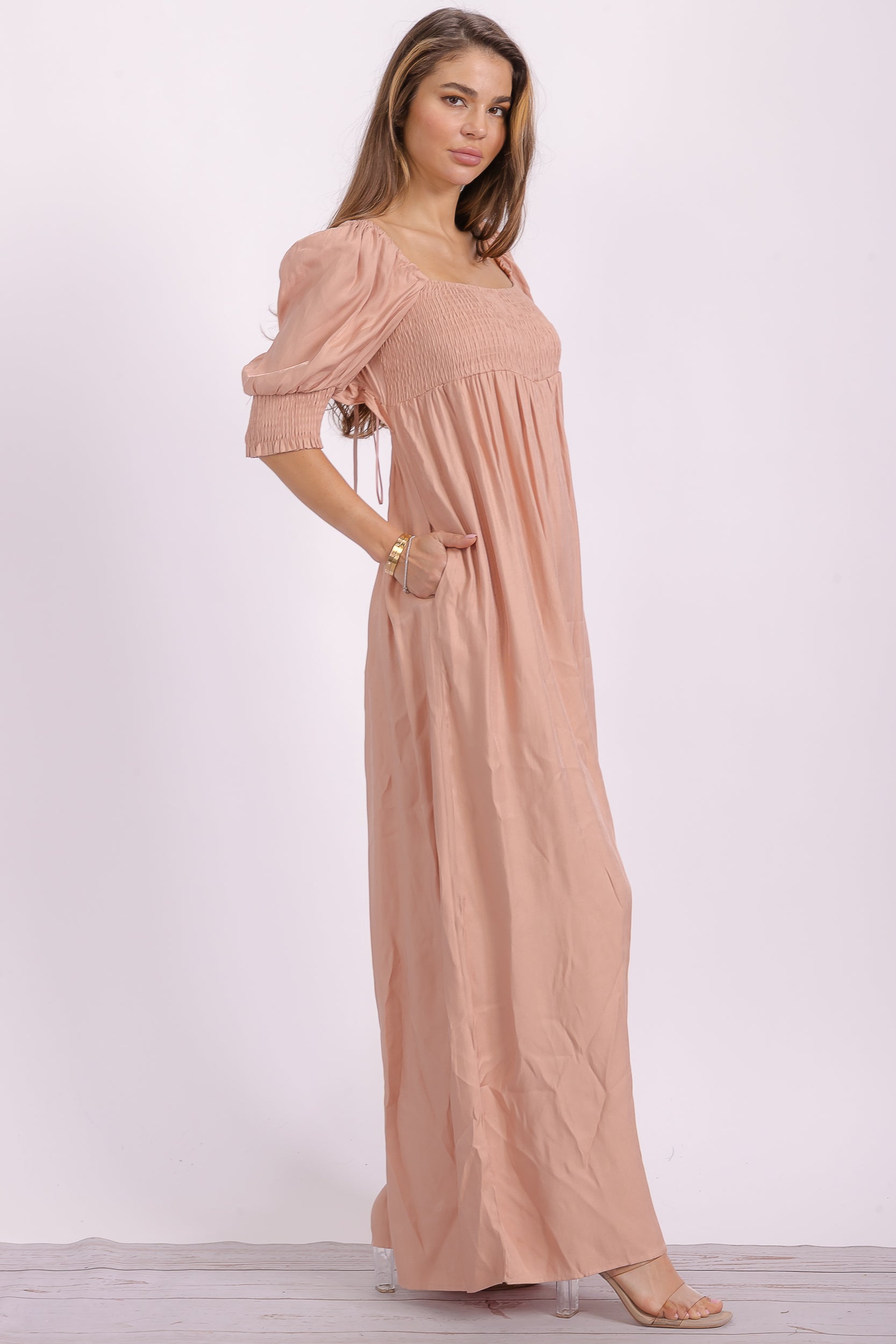 JS152S Semi-stretch Wide Leg Jumpsuit