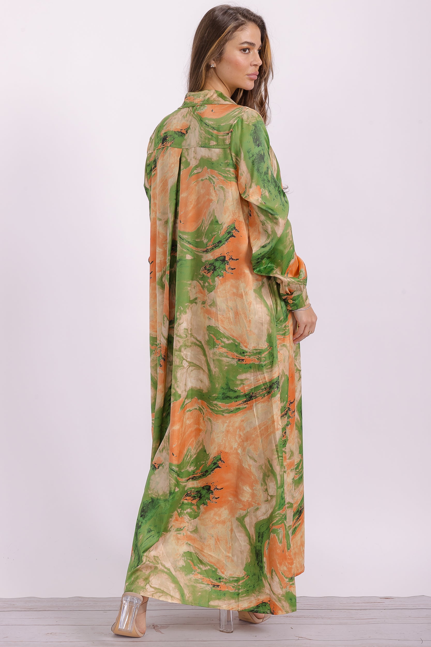 HT996 Button Down Maxi Dress