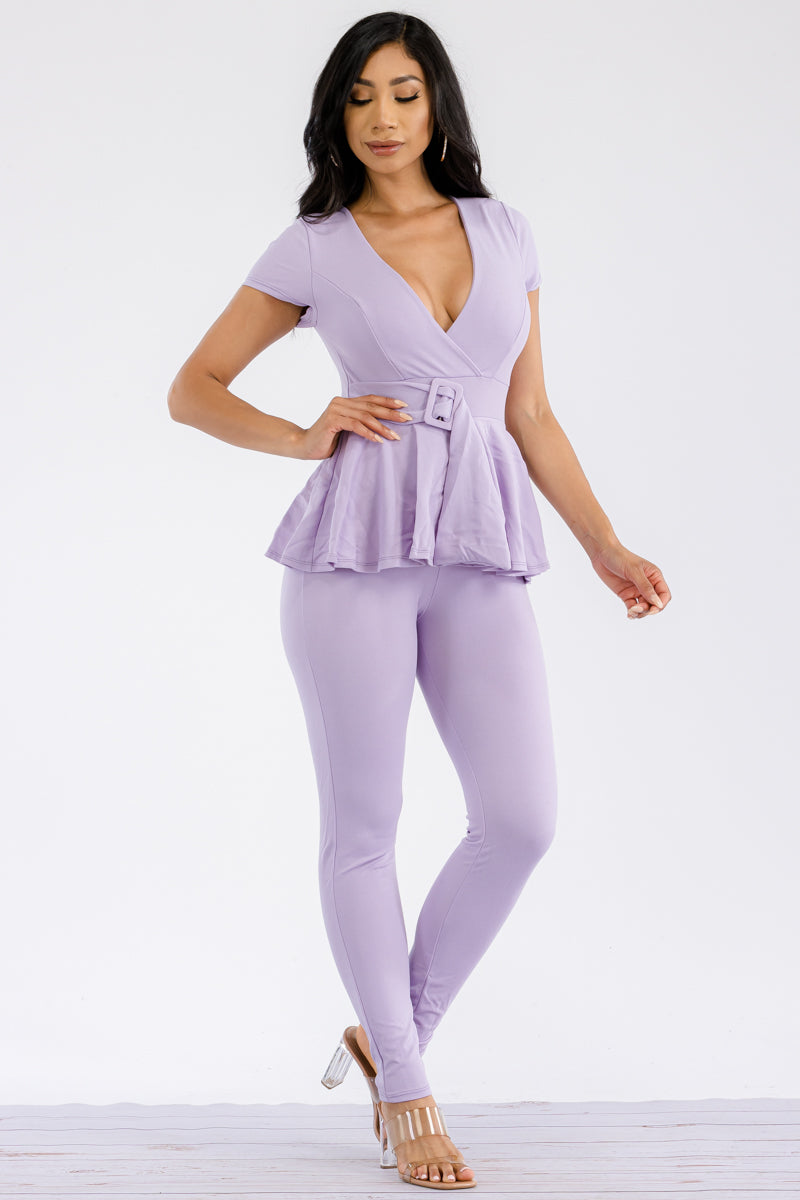 GR4255 - CONJUNTO DE 2 PIEZAS DE TOP Y PANTALONES