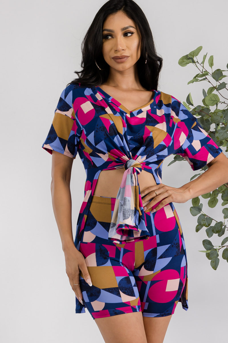 HH651R-ABSTRACT - 2 PC SOLID SHORT SET