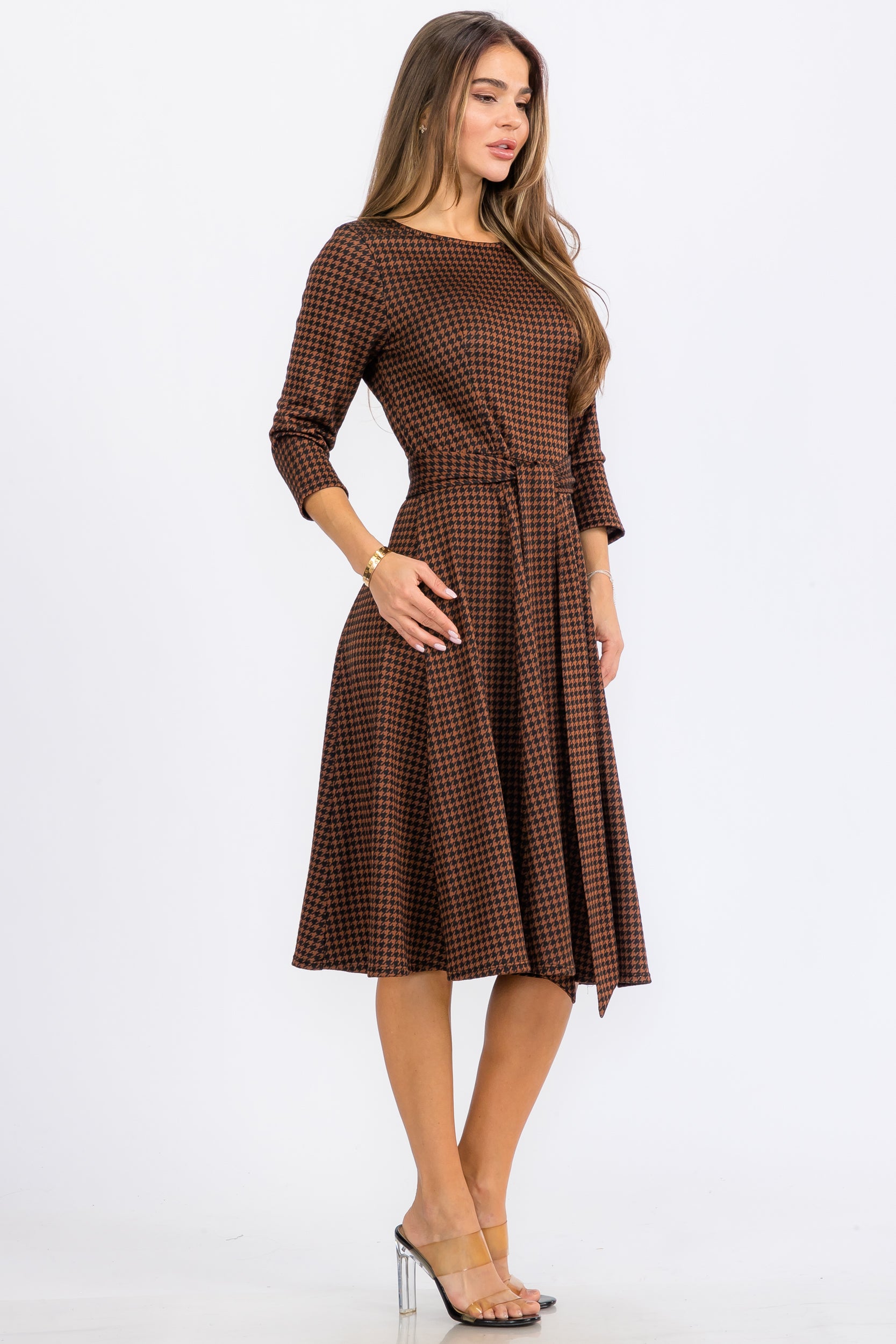 HH726C-R-P MIDI DRESS