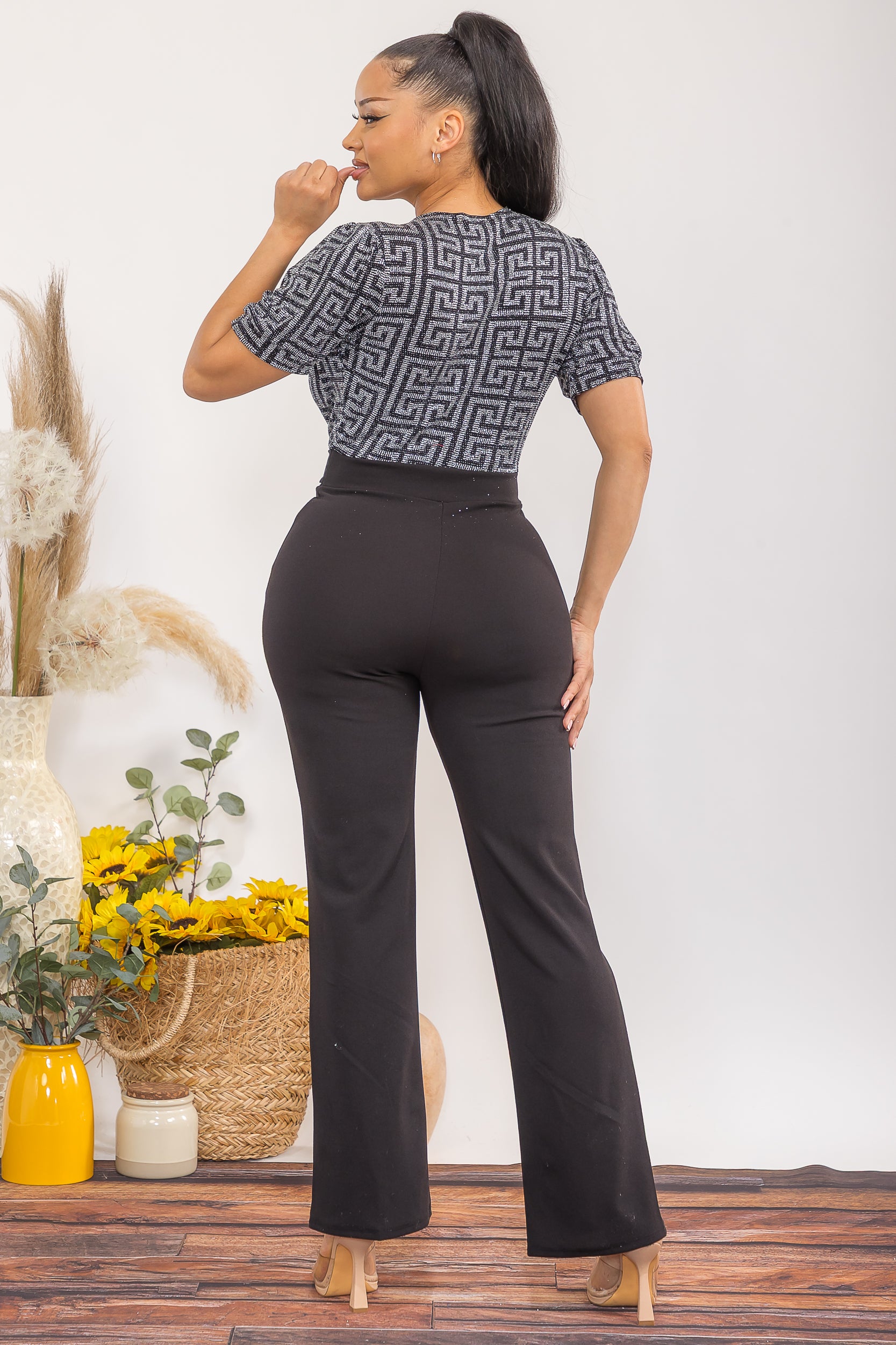 HH739-P-X PLUS SIZE SEQIN CONTRAST JUMPSUIT