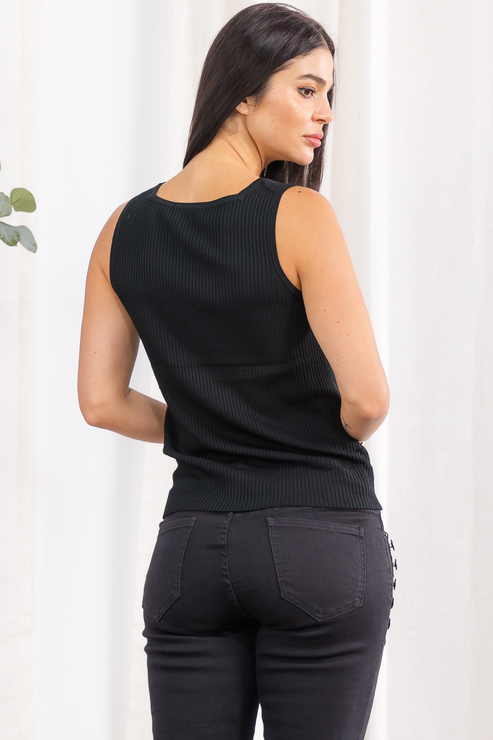 407-5 Square Neck Tank Top