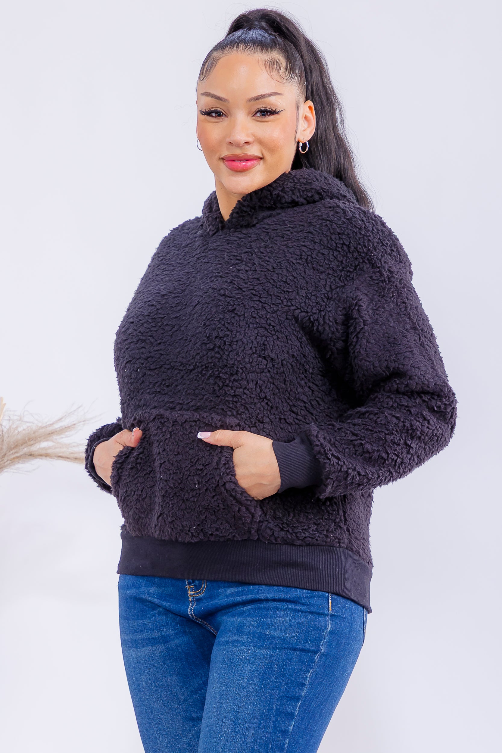 3387 Premium Sherpa Fleece Hooded Pullover
