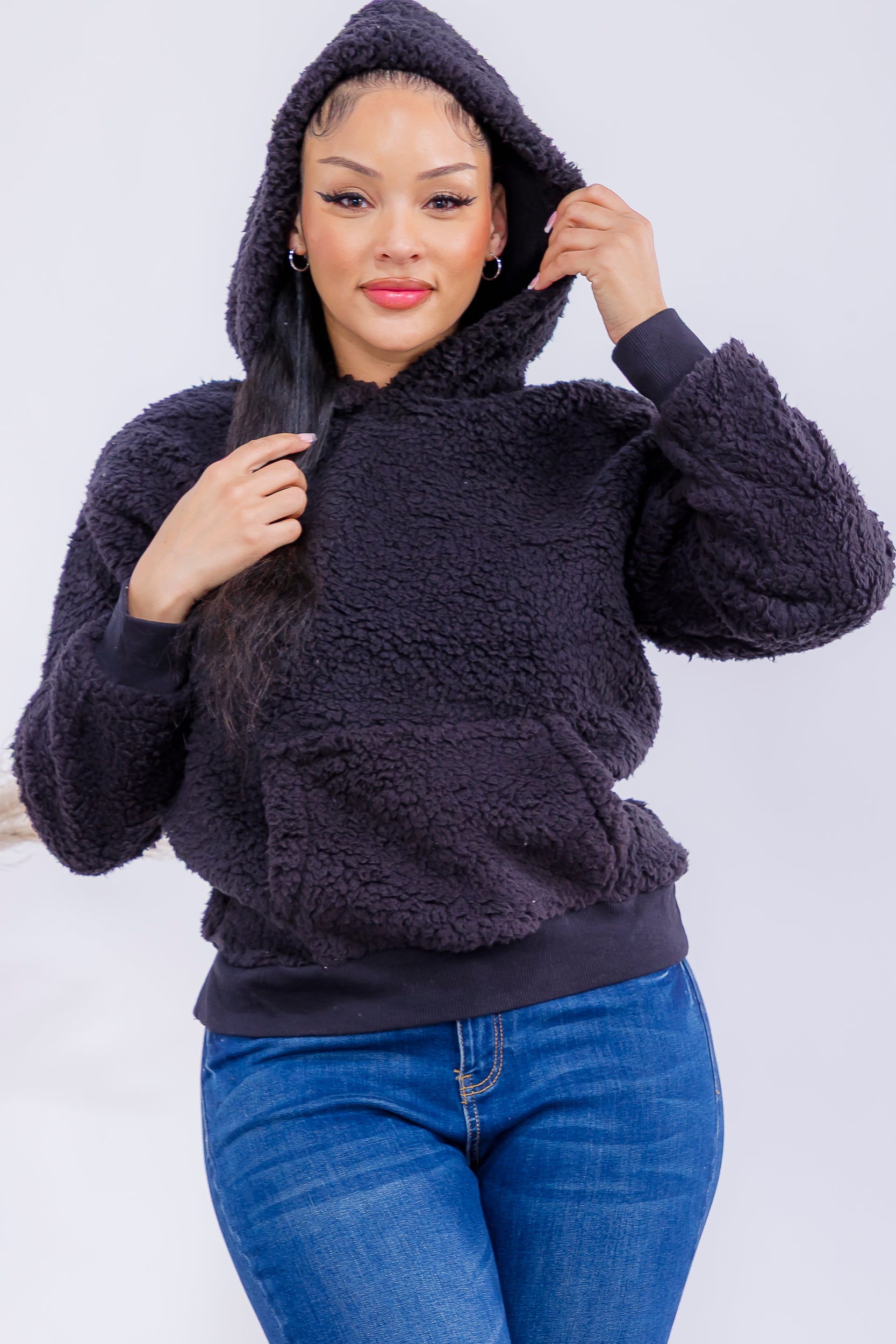3387 Premium Sherpa Fleece Hooded Pullover