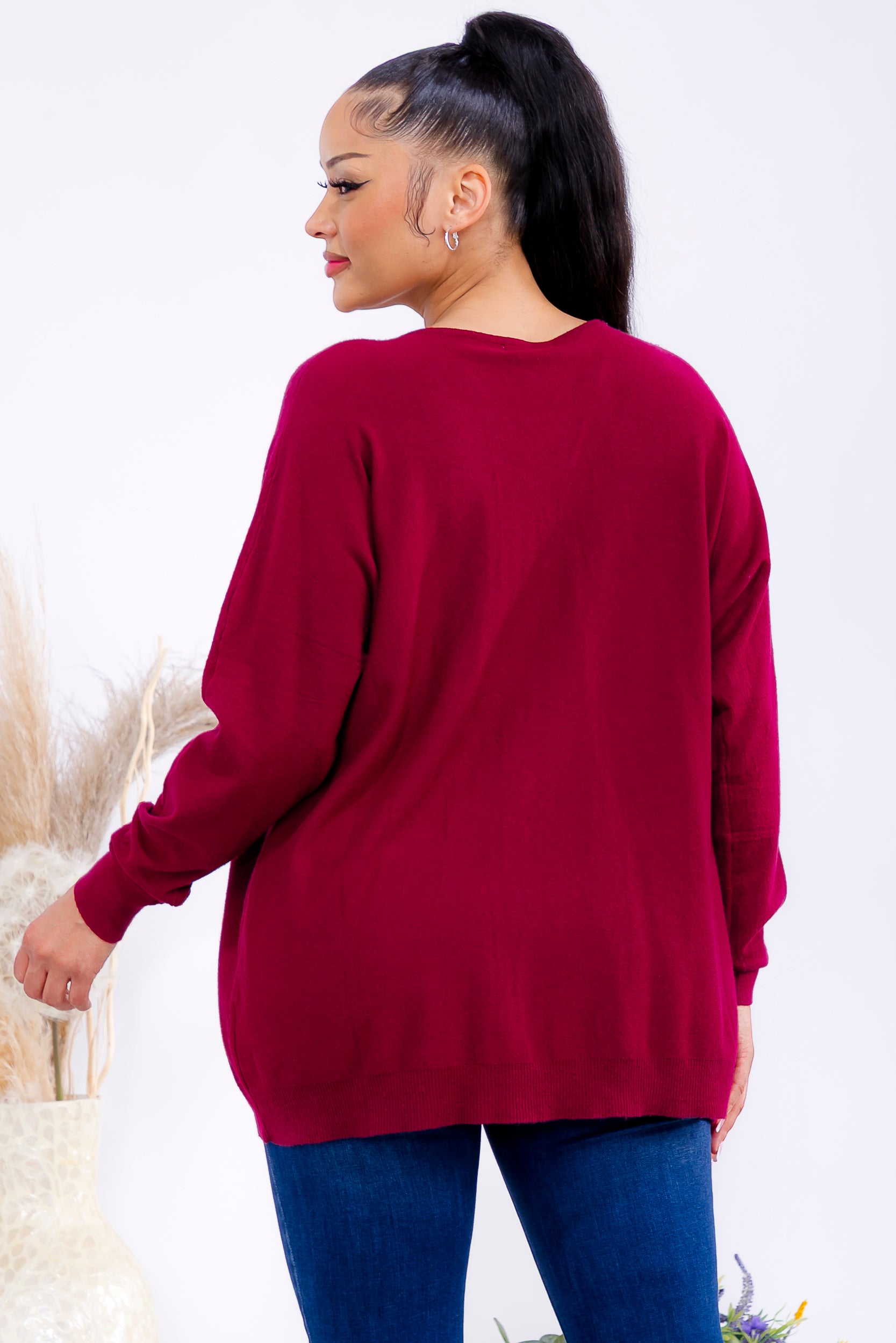 FM300 Zip Front Rhinestone Knit Sweater