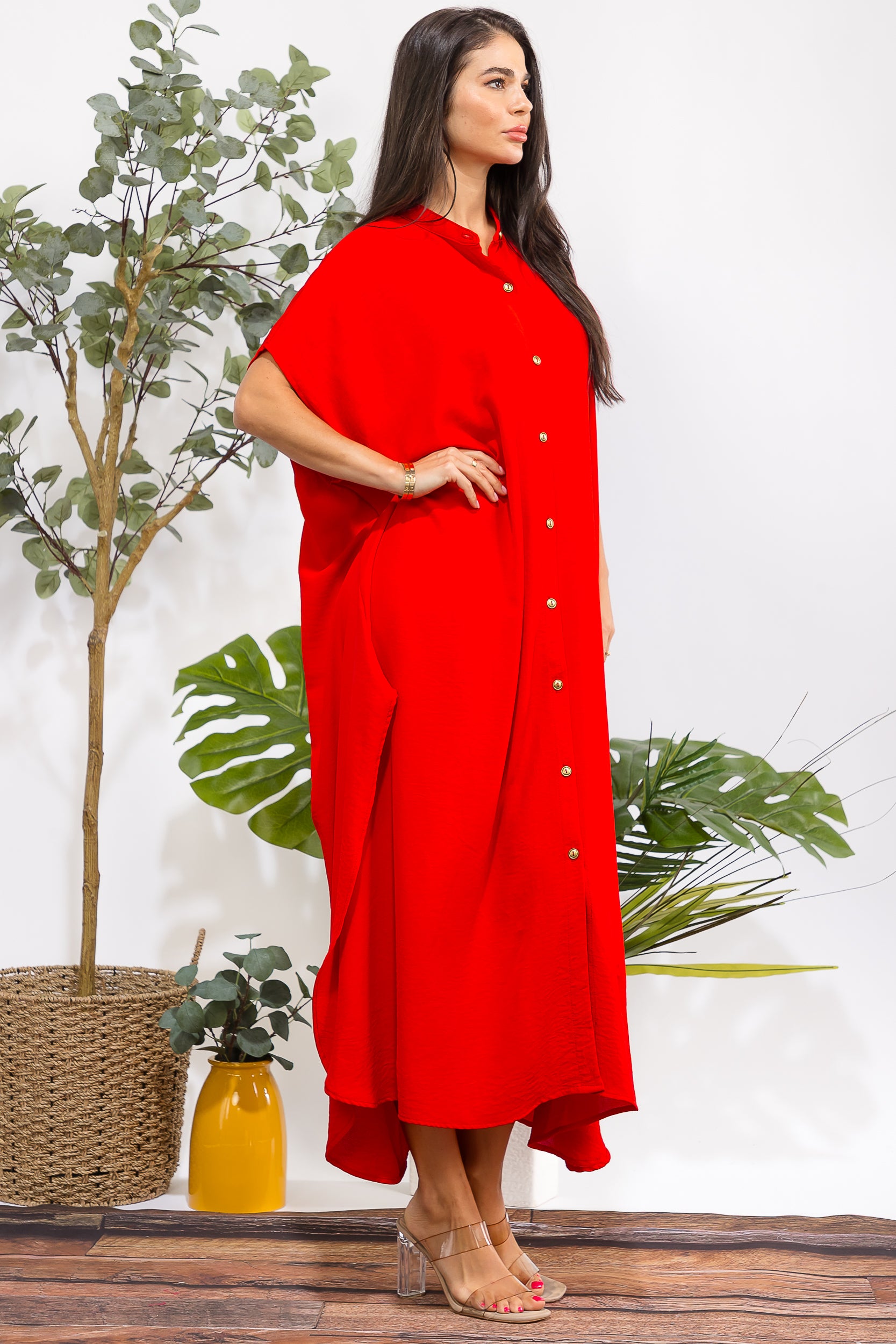 HH763X-S3 PLUS SIZE OVERSIZED BUTTON DOWN DRESS