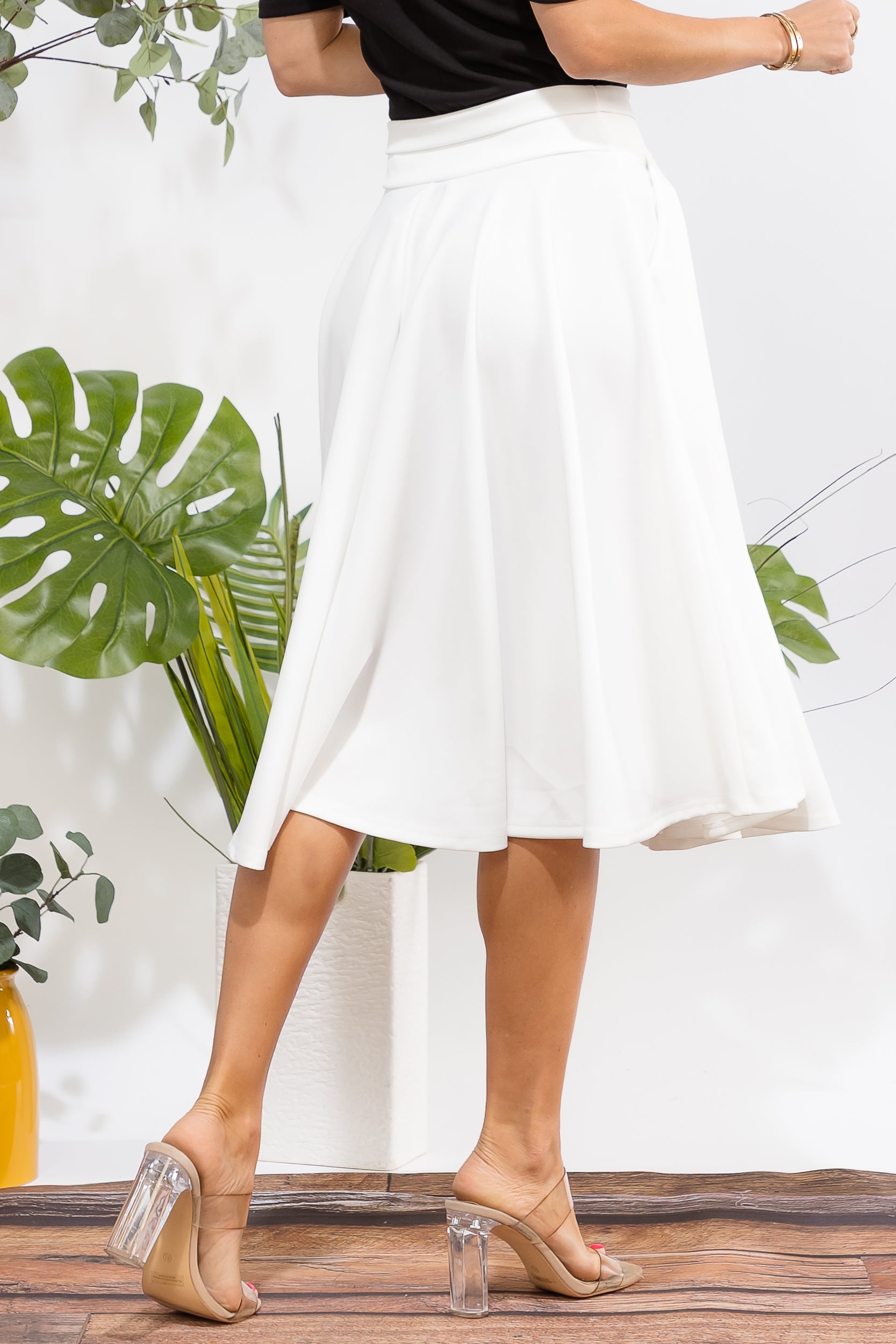 HH784X-S Plus Size A-Line Midi Skirt