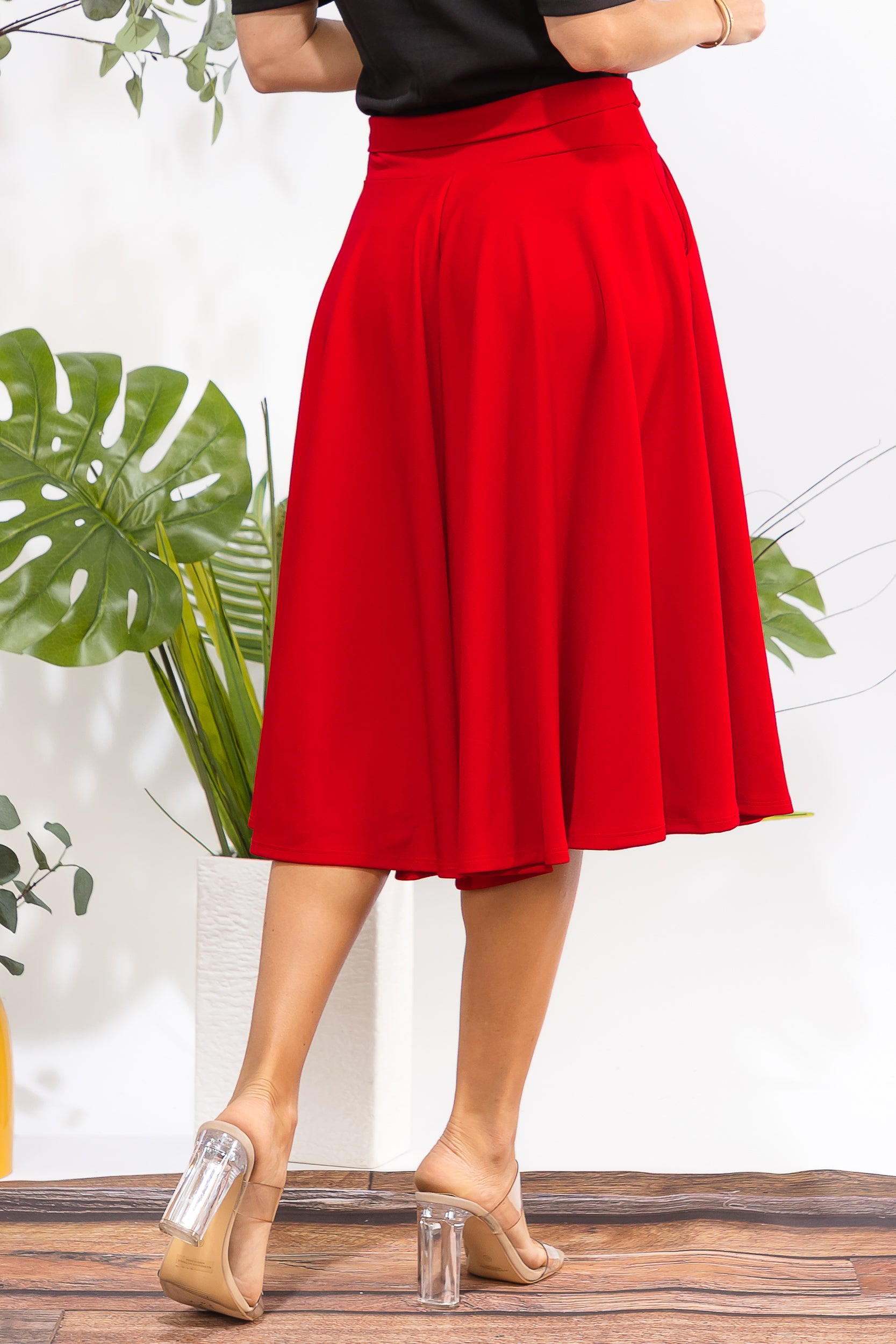 HH784X-S Plus Size A-Line Midi Skirt