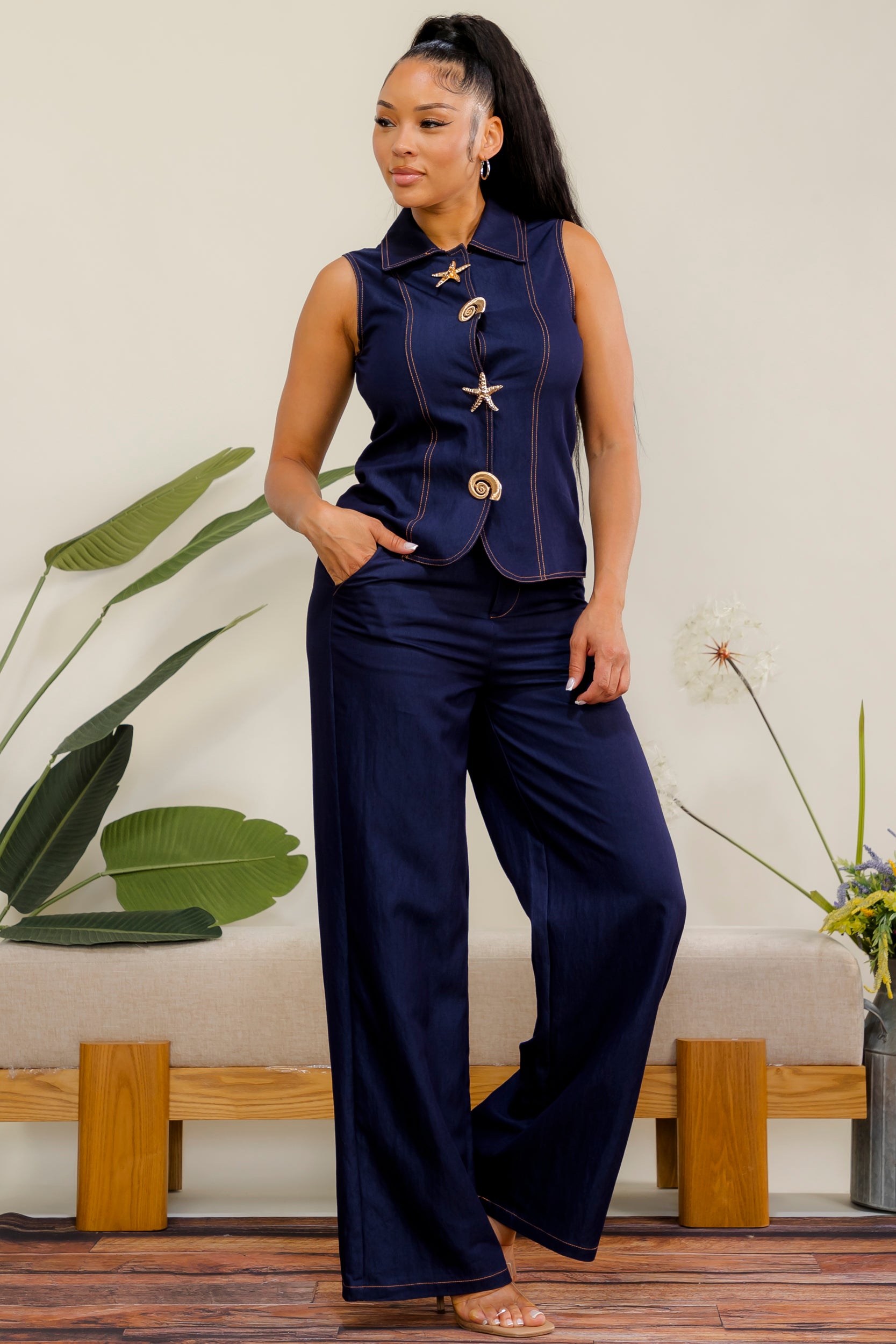 YS126-X - Plus Size 2 Piece Denim Set