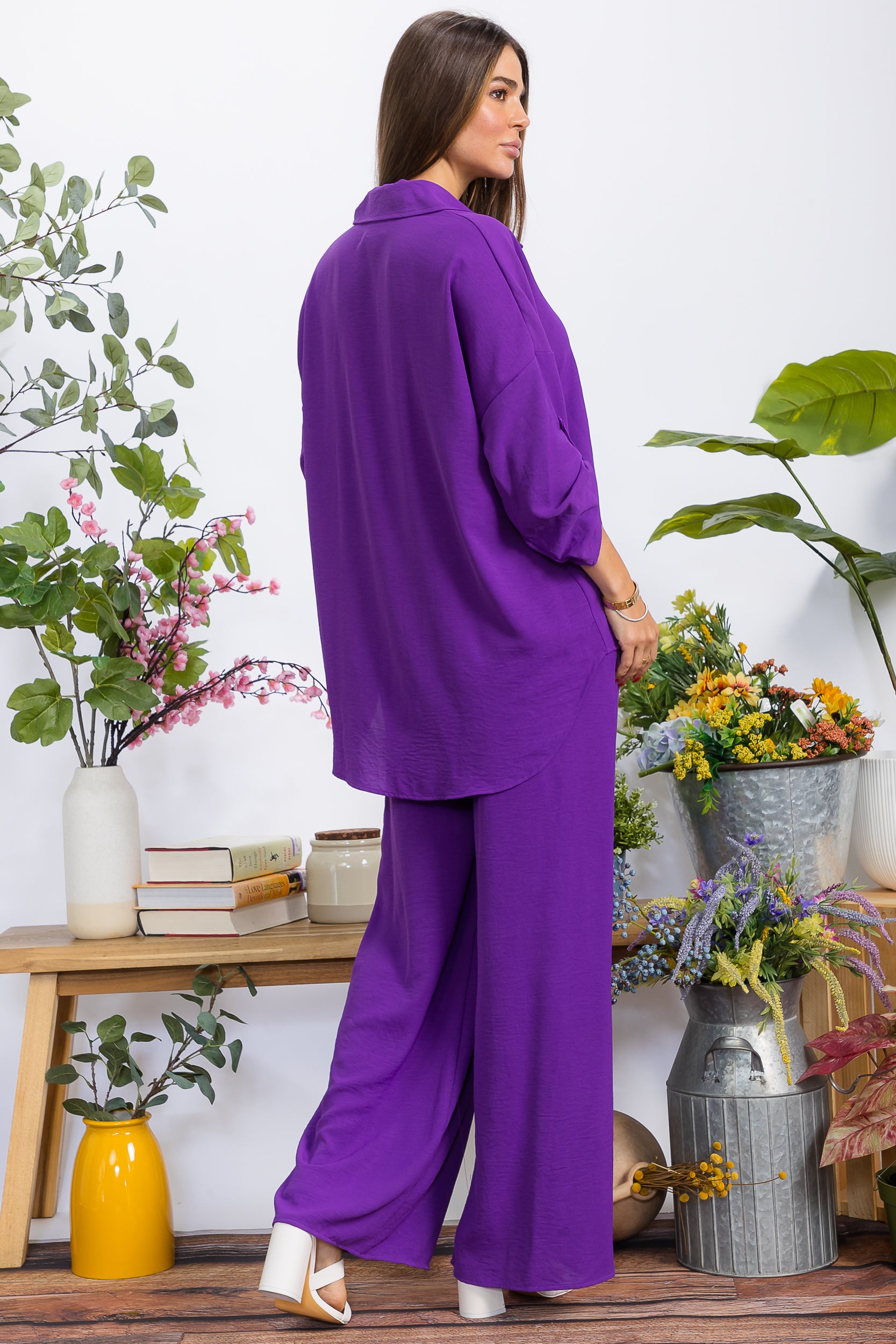 HH753-55R-S1 2PC COLLARD SHIRT AND PANT SET