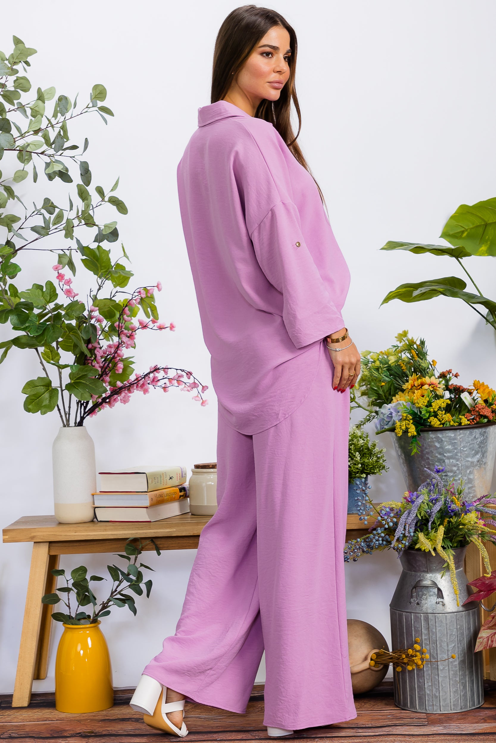 HH753-55R-S1 2PC COLLARD SHIRT AND PANT SET