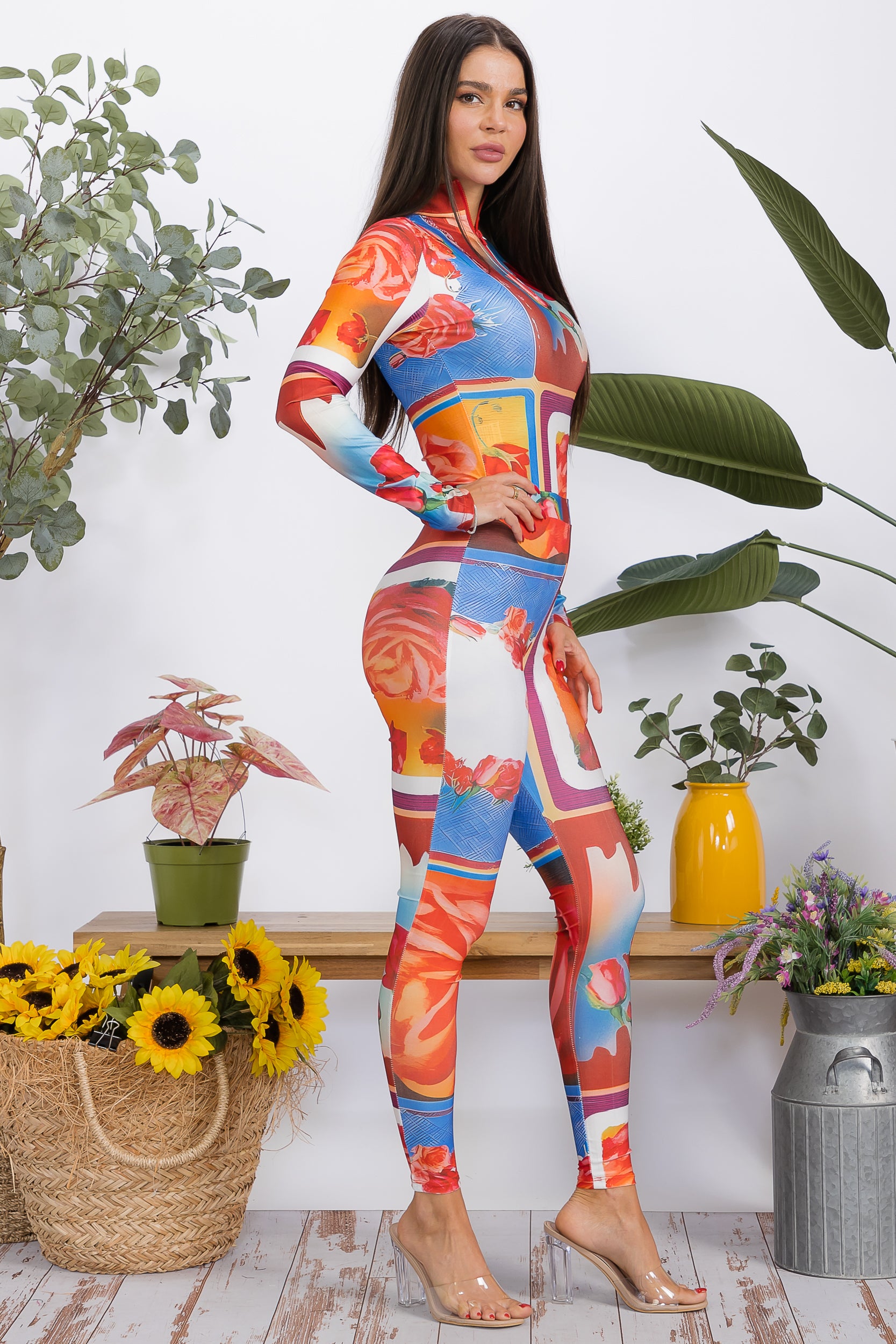 HH1151-P2 2-Piece Zip Set - Bodysuit & Leggings