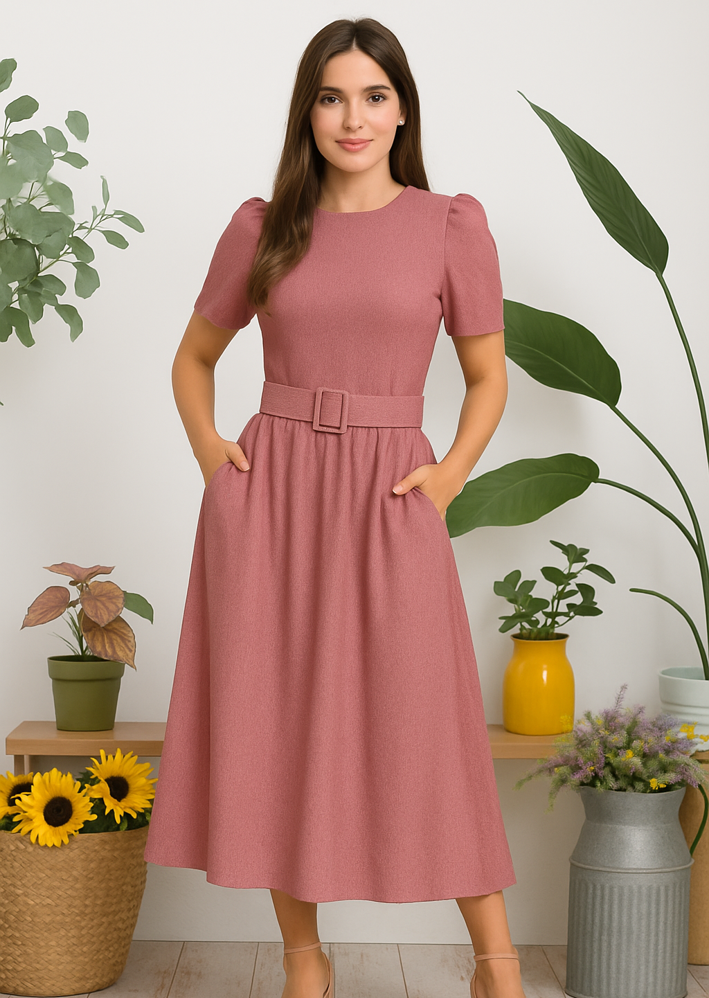 HH779X-S Plus Size High-Waisted Maxi Skirt