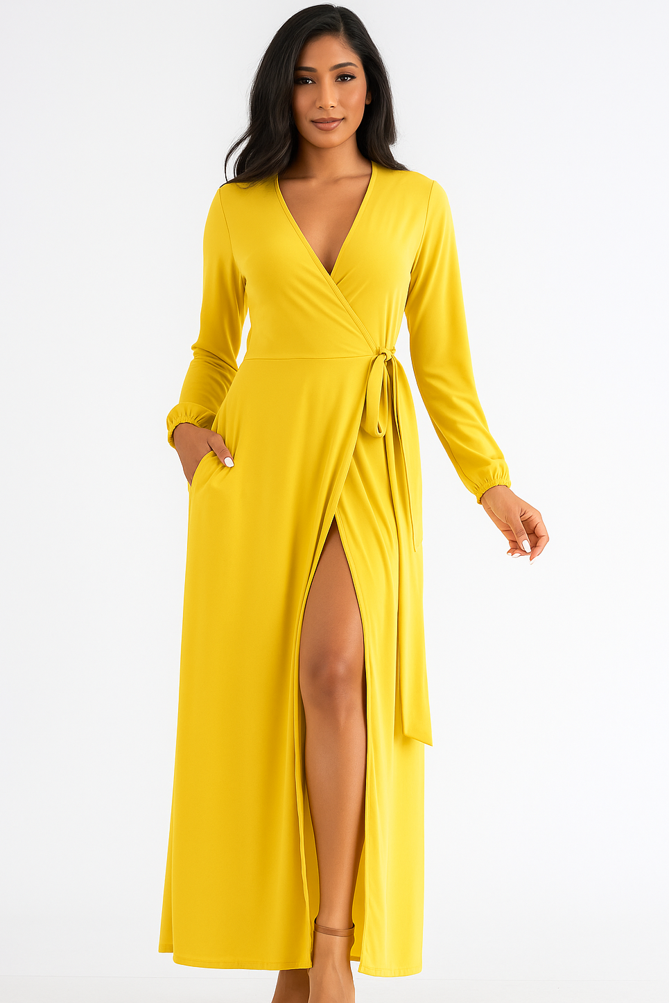 HH548R1-SL - SHORT SLEEVE MAXI DRESS