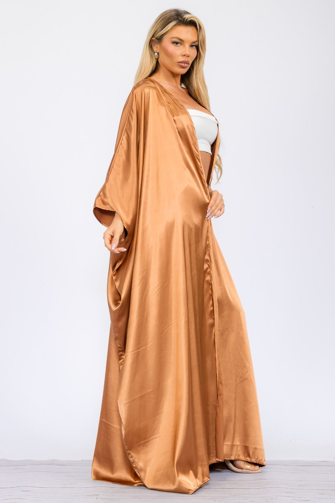 HH707X-S Plus Size Duster Pants & Robe 2 Piece Set