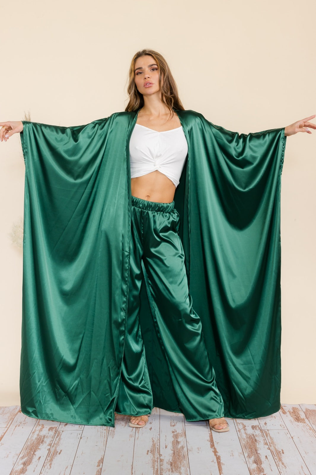 HH707R-S Duster Pants & Robe 2 Piece Set