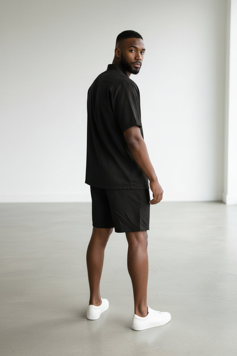 2542-R Men's Short Sleeve Shirt & Shorts Set