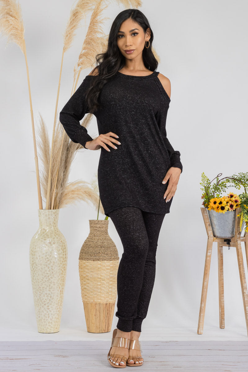 HH669R1-SOLID - 2 PC TOP AND JOGGER SET