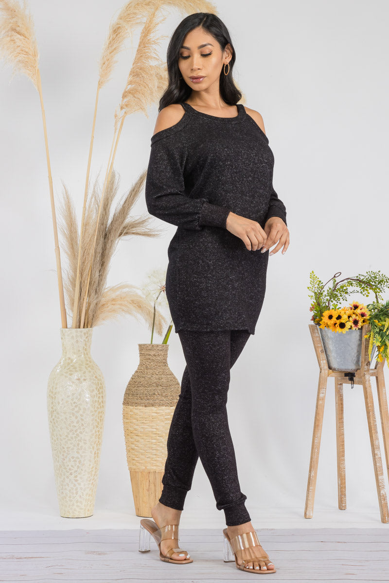 HH669R1-SOLID - 2 PC TOP AND JOGGER SET