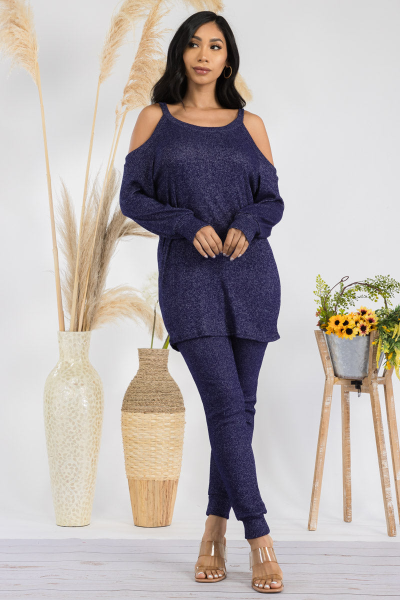 HH669R1-SOLID - 2 PC TOP AND JOGGER SET