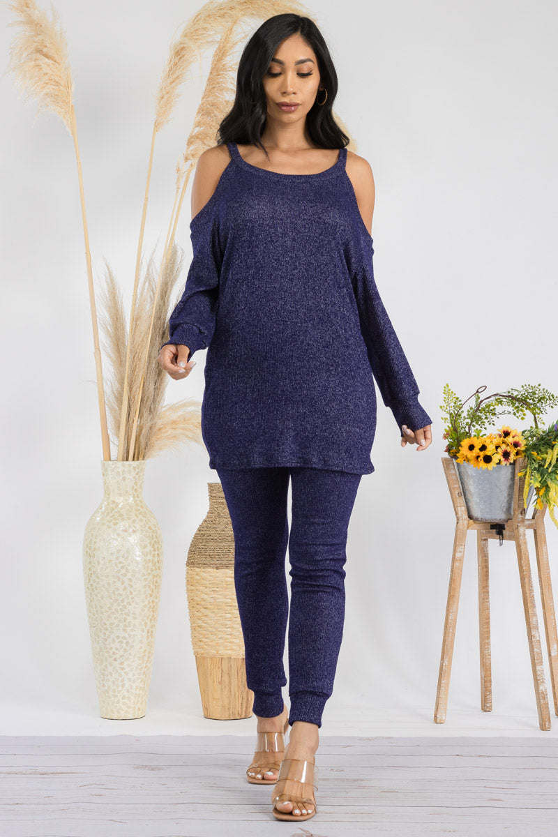 HH669R1-SOLID - 2 PC TOP AND JOGGER SET